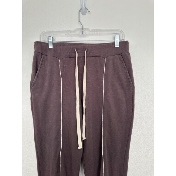 Monrow Seamed Cotton Sweats Brown Stretchy Athleisure Lounge Men's Size Medium - Picture 2 of 8
